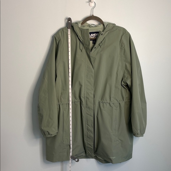 LandsEnd Squall Packable Waterproof Raincoat Lilypad Green 2X - Picture 3 of 7